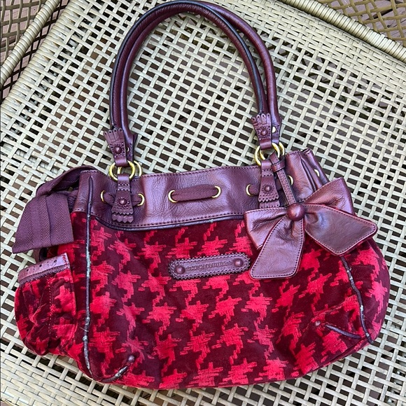 Juicy Couture Handbags - Y2K Juicy Red Houndstooth Daydream Bag🥳🥳❌❌